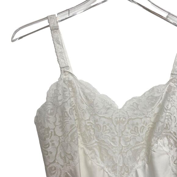 NWT Vintage 90s Wondermaid Bridal White Satin & Lace Full Slip Dress Size 34 - Picture 10 of 13